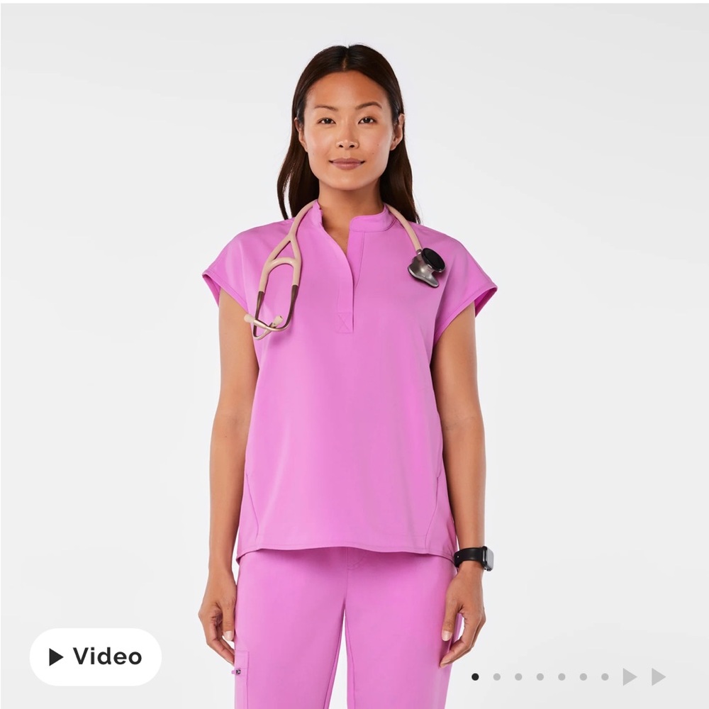 Figs Vibrant Pink Women's Blouse